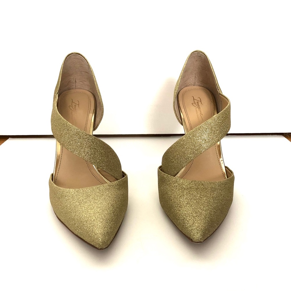 Vince Camuto soft sparkle gold high heels.